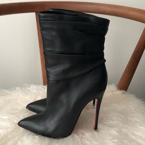 SOLD💥 LOUBOUTIN Ishtar 120 Leather Boots 37 - Picture 3 of 8